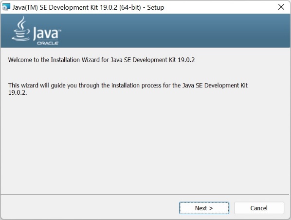 Java installation wizard on windows