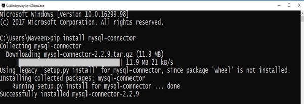 python Install mysql.connector